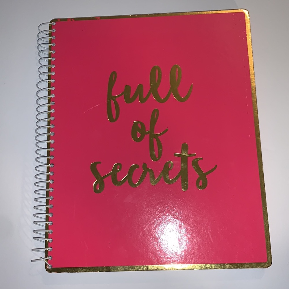 Full Of Secrets Pink Foil Roobee Spiral Notebook